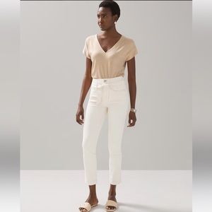 WHBM Extra High-Rise Tie Waist Slim Crops Size 2R